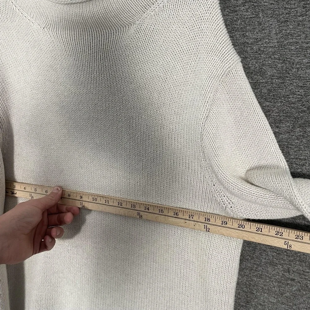 J Crew Always Sweater Adults 1988 Cotton Rollneck Sweater Oarsman Medium Ivory